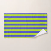 Vert de chaux vertical et rayures bleues (Serviette à main)