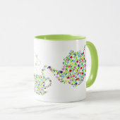 Vert de conception de tasse de théière de fleur (Devant droit)
