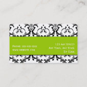 Vert de damassé de carte de visite de maquilleur (Dos)