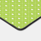 VERT DE LIME AVEC DES LIGNES DE PETITS COEURS BLAN (Coin)