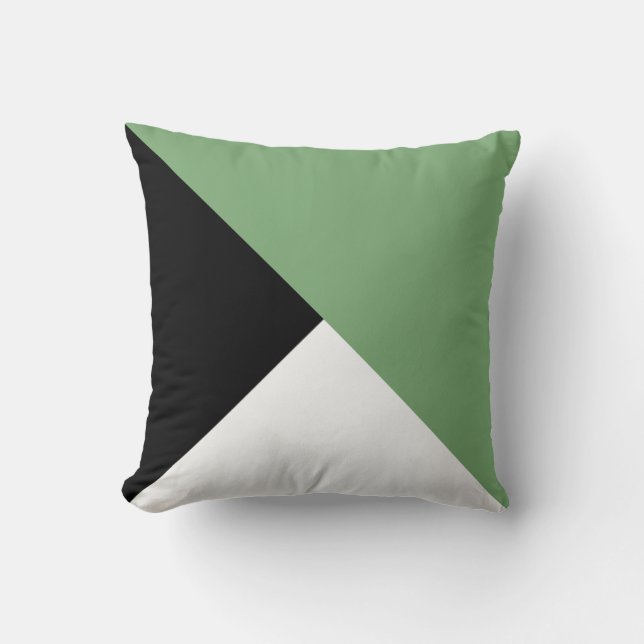Vert de mousse, coussin diagonal blanc noir de (Recto)