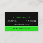 Vert de programmeur les cartes de visite de 1 et (Dos)