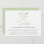 Vert des invitations | de cocktail de mariage (Devant / Derrière)