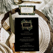 Vert doré sur noir | Menu Mariage de Noël