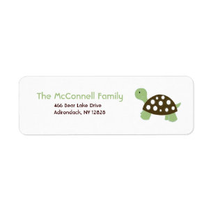 VERT DOT TORTUE ÉTIQUETTES DE ADRESSE IMPRIMANTES