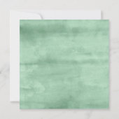 Vert doux Floral Baptême Invitation (Dos)