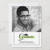 Vert élégant | Cartes photos du Black Graduation P (Devant)