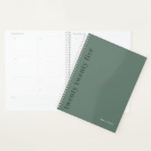 Vert | Élégant Moderne Minimaliste Monogramme (Devant avec enveloppe)
