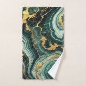 Vert émeraude et or aspect marbre Glam mariage  (Serviette à main)