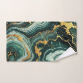 Vert émeraude et or aspect marbre Glam mariage  (Serviette à main)