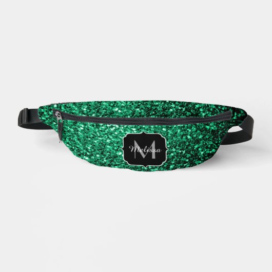 Vert émeraude faux paillettes scintillent Monogram (Recto)