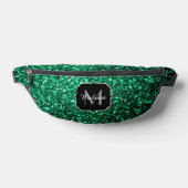 Vert émeraude faux paillettes scintillent Monogram (Poser)