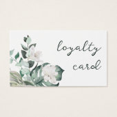 vert émeraude fleurs blanches carte de fidélité (Devant)