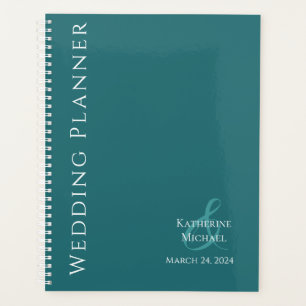 Vert émeraude moderne et blanc Mariage-planificate