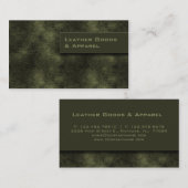 Vert en cuir de carte de visite (Devant / Derrière)