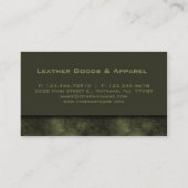 Vert en cuir de carte de visite (Dos)