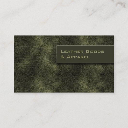 Vert en cuir de carte de visite (Devant)