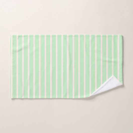 Vert et beige cinq rayures motif (Serviette à main)