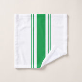 Vert et blanc (Gant de toilette)