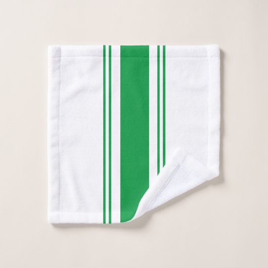 Vert et blanc (Gant de toilette)
