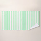 Vert et blanc cinq bandes motif (Serviette de bain)