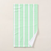 Vert et blanc cinq bandes motif (Serviette à main)