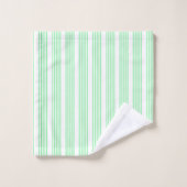 Vert et blanc cinq bandes motif (Gant de toilette)