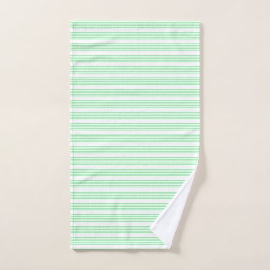Vert et blanc cinq bandes motif (Serviette à main)