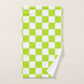 Vert et blanc de chaux Checkered (Serviette à main)