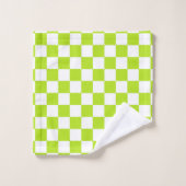 Vert et blanc de chaux Checkered (Gant de toilette)