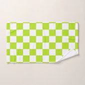 Vert et blanc de chaux Checkered (Serviette à main)