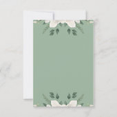Vert et blanc Faire-part de mariage aquarelle (Dos)