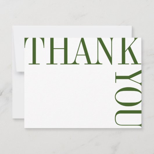 Vert et Blanc Moderne Grand Texte Merci Note (Devant)