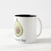 Vert et Brown amusant Avocado Citation Mug (Devant droit)