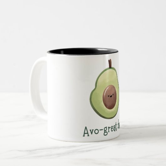 Vert et Brown amusant Avocado Citation Mug (Devant gauche)