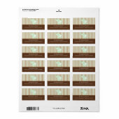 Vert et Brown bébé doux Étiquette de adresse éléph (Feuille entière)