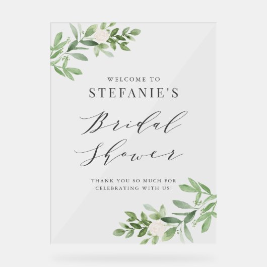 Vert et Fleurs Blanches Fête de Mariage Grise (Recto)