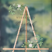 Vert et Fleurs Blanches Fête de Mariage Grise (Neutre)