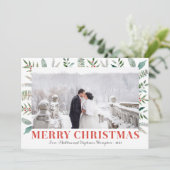 Vert et Holly Joyeux Cartes photos de Noël (Debout devant)