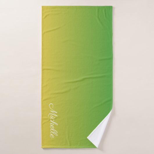 Vert et jaune foncé personnalisé (Serviette de bain)