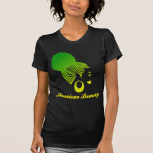 Vert et jaune jamaïcains de T-shirt de noir de