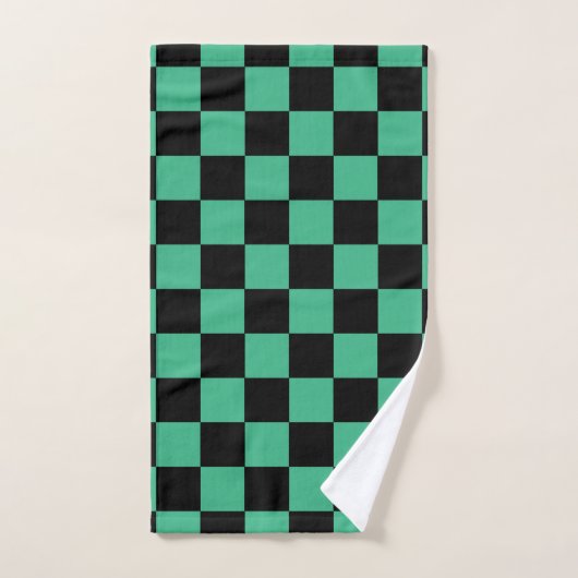 Vert et noir Checkered d'Aqua (Serviette à main)