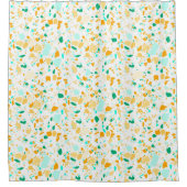 Vert et orange terrazzo rideau de douche fait main (Devant)