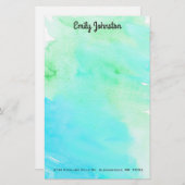 Vert et papeterie de coutume d'aquarelle de (Devant / Derrière)