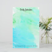 Vert et papeterie de coutume d'aquarelle de (Debout devant)