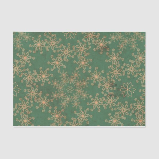 Vert et papier de soie de soie de motif de Noël (Recto)