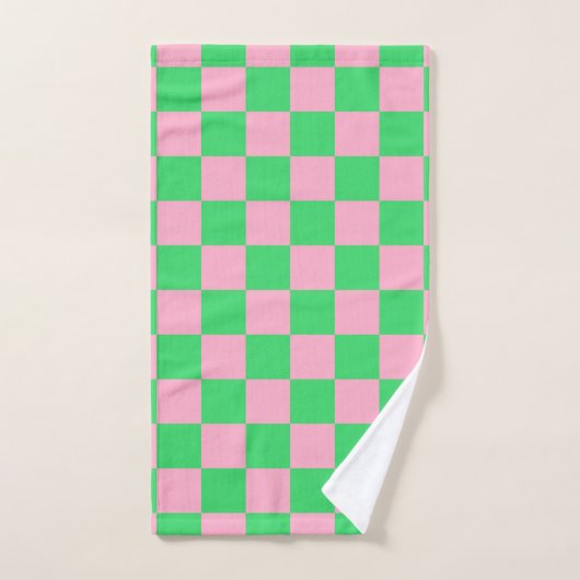 Vert et rose Checkered (Serviette à main)