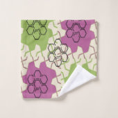 Vert et Rose Hexagonal (Gant de toilette)