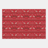 Vert et rouge Vacances laide papier à envelopper (Devant 3)