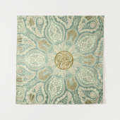 Vert et tapisserie de mandala de Triskele de (Devant (Horizontal))